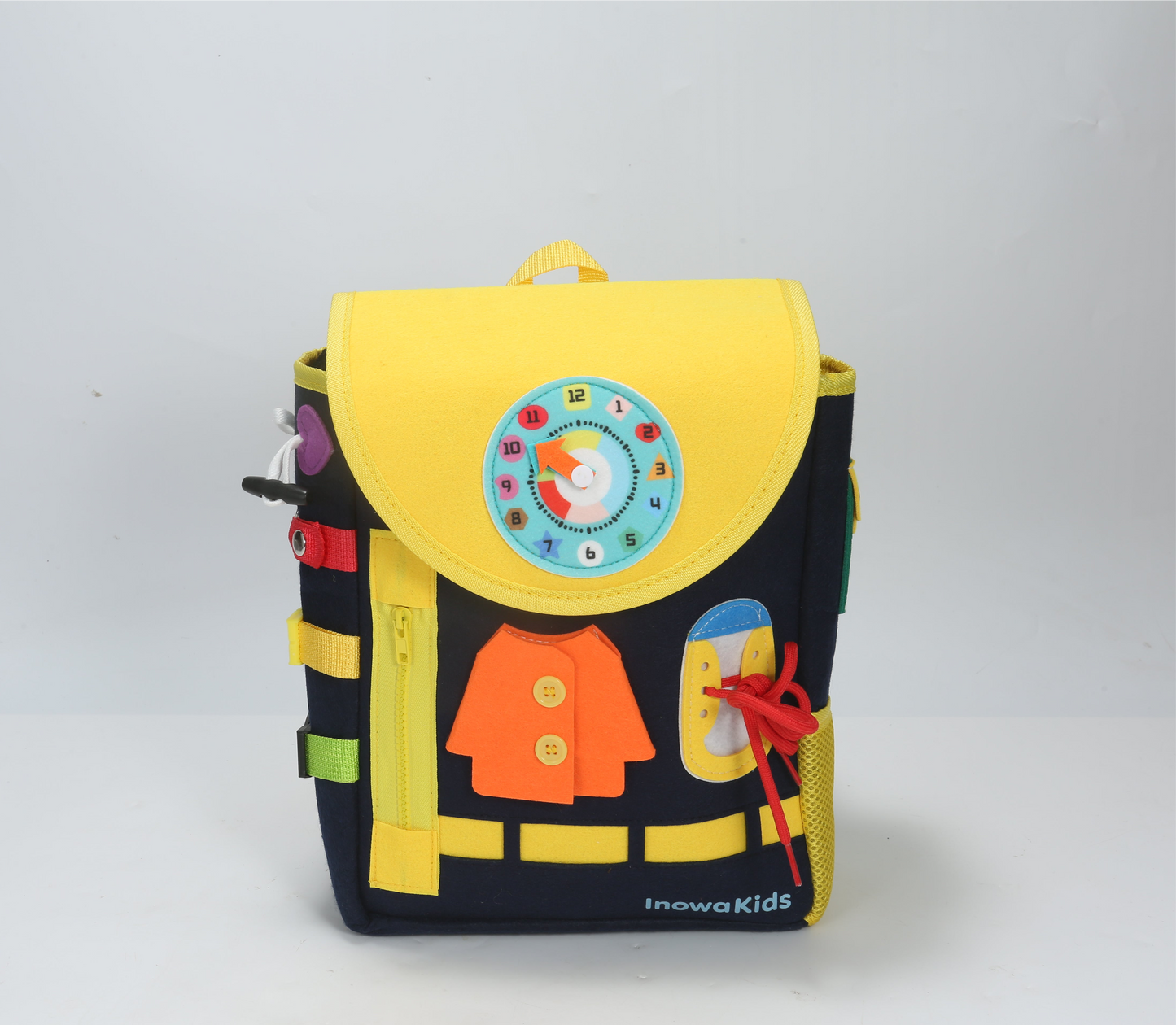 Toddler Busy Board Backpack | Montessori Travel Bag by InowaKids- Blue