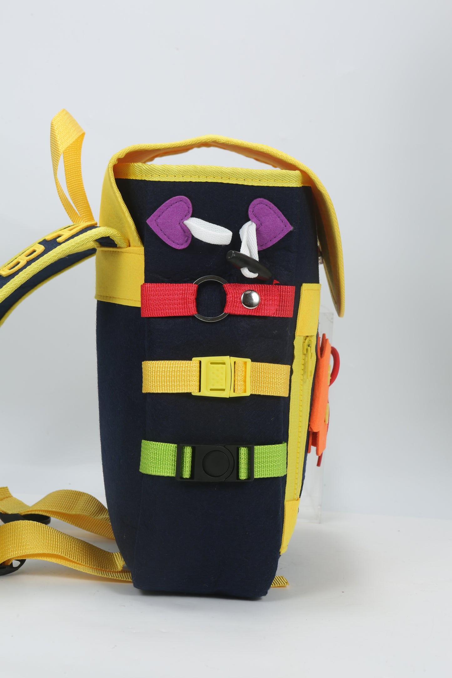 Toddler Busy Board Backpack | Montessori Travel Bag by InowaKids- Blue