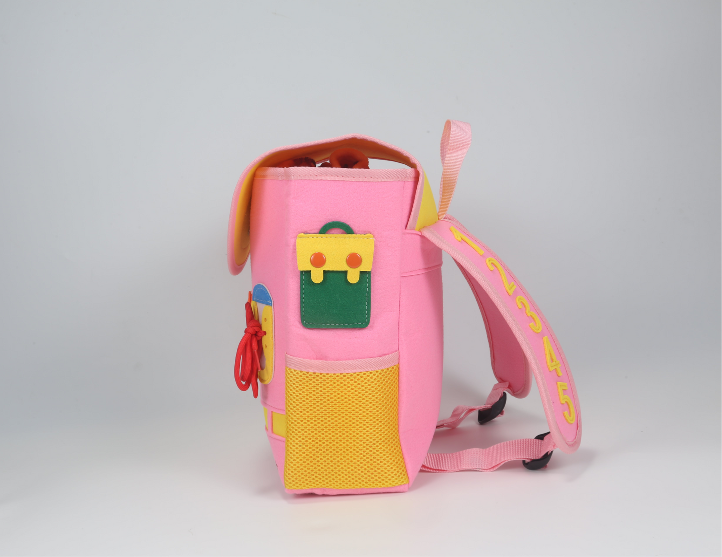 Toddler Busy Board Backpack | Montessori Travel Bag by InowaKids- Pink